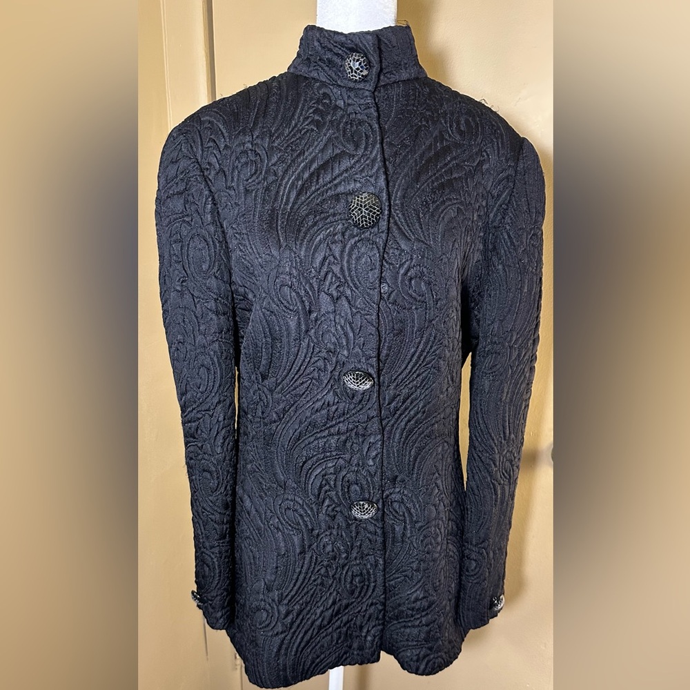 Krizia Brocade jacket, Black Size 46/10,